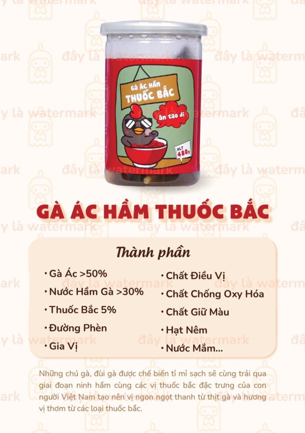 Gà ác hầm thuốc bắc