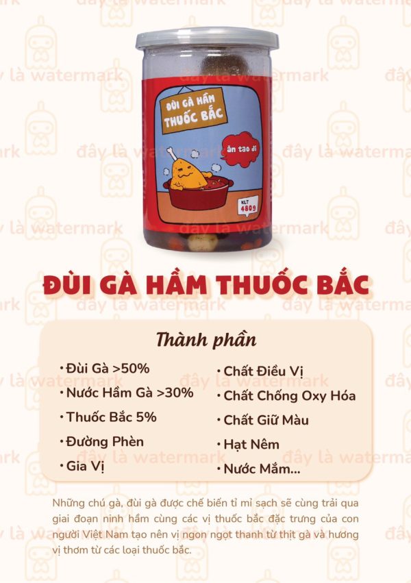 Đùi gà hầm thuốc bắc